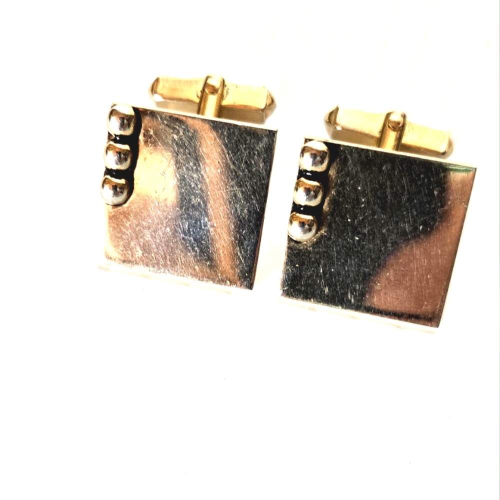 Swank Vintage Gold Tone Square Cufflinks